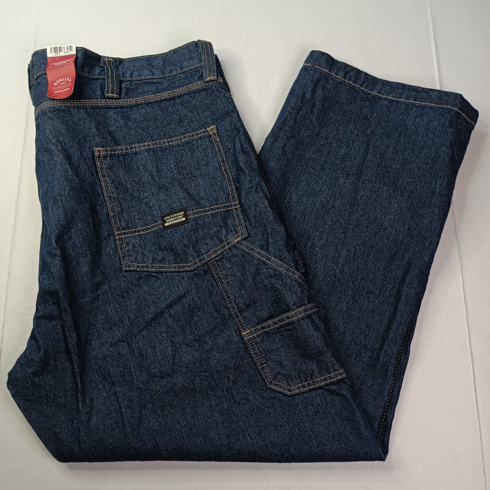 Signature By Levi Strauss‎ & Co. Carpenter Jeans Men's Size 44x30 Blue Cotton